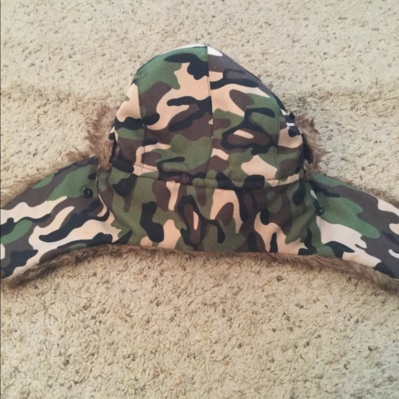 VINTAGE CAMO WINTER RUSSIAN TRAPPER FUR HAT CAP - Picture 4 of 4